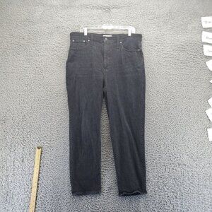 Madewell Jeans Womens Size 32 Black The Momjean High Rise Stretch Cotton Blend